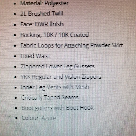 Dakine Aqua/Blue Snowboard or Ski Pants 🏂 ⛷️ 🏔️ - Picture 7 of 10